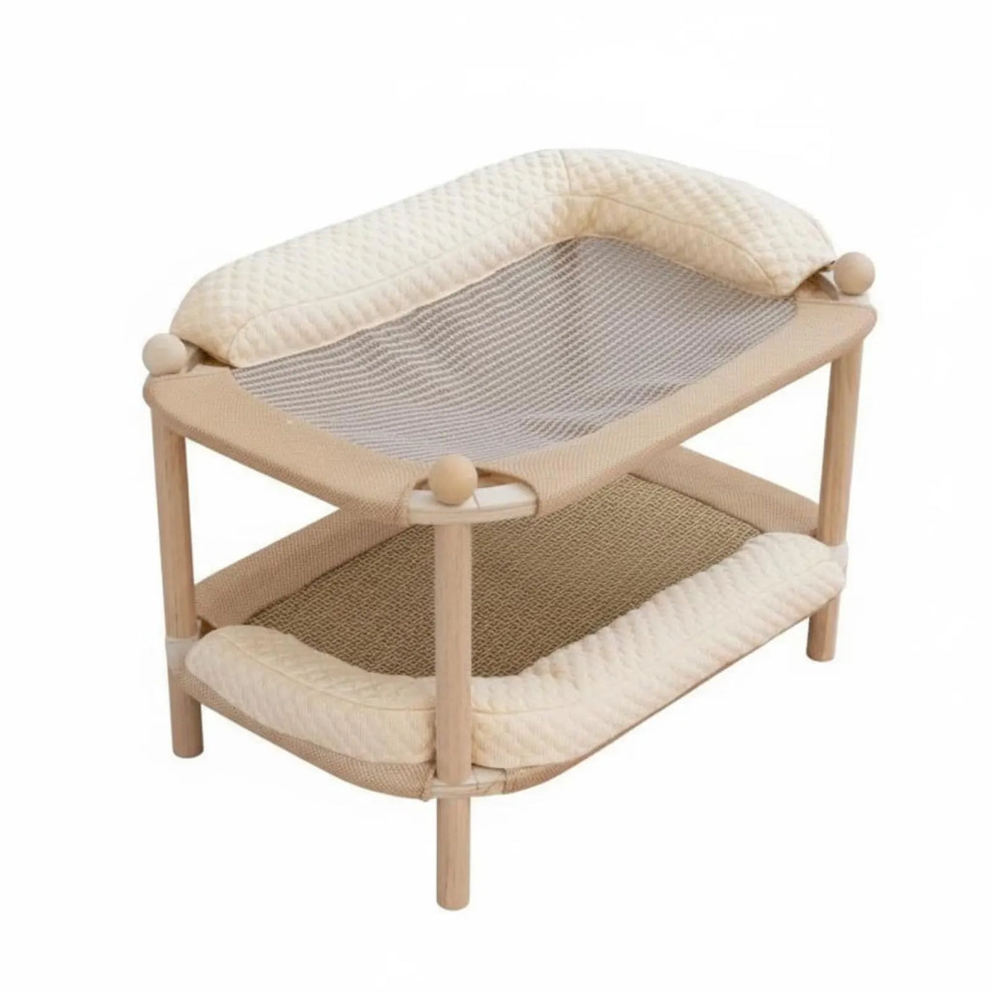 Cat Resting Rectangular Wooden Bed