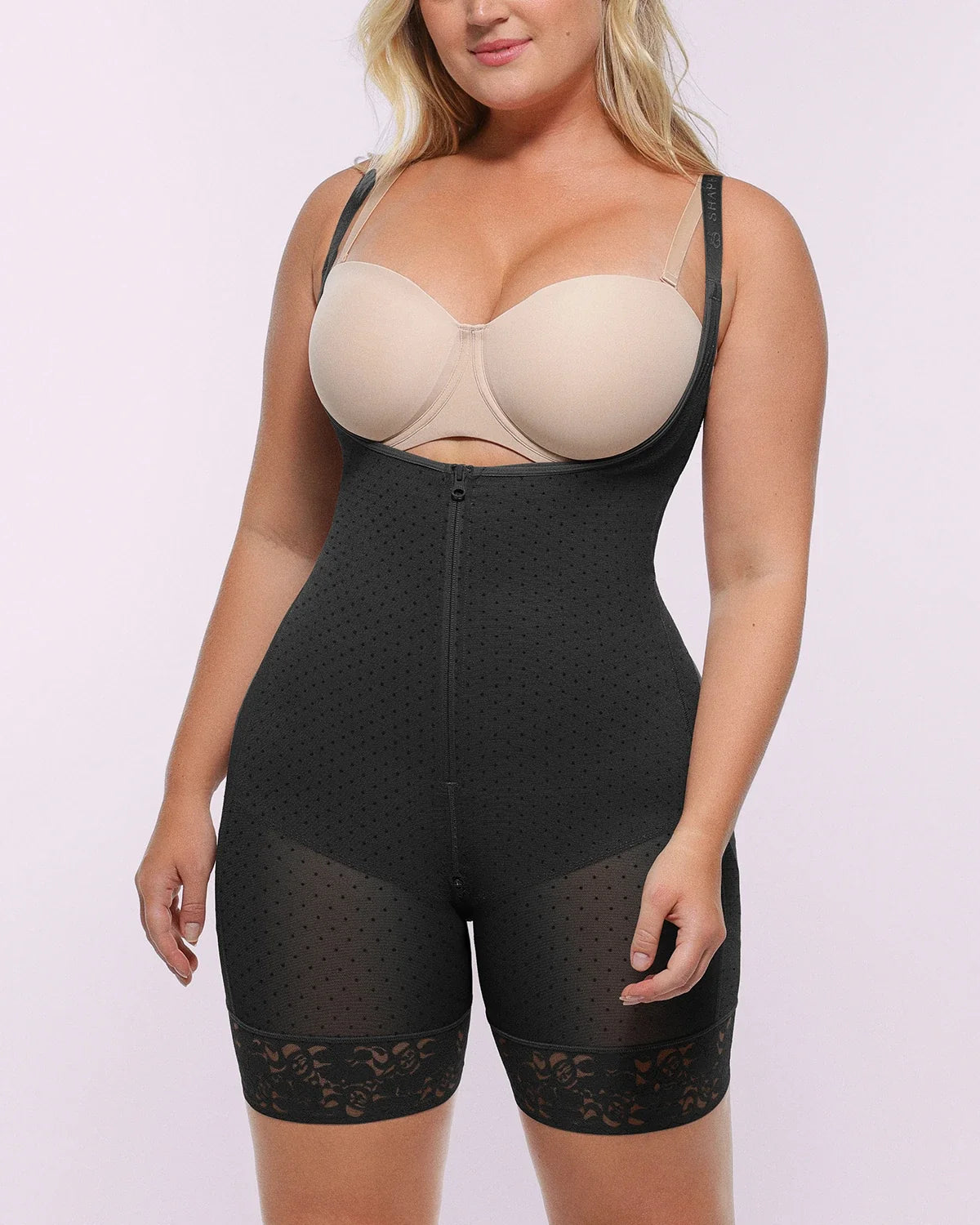 BOOT-YEAH™ AirSlim® Open Bust Polka Dot Bodysuit