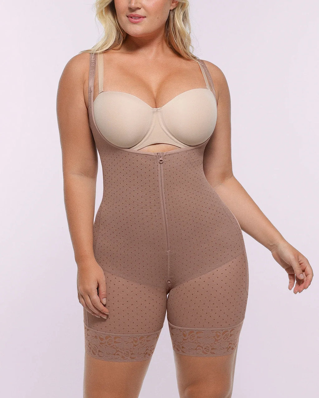 BOOT-YEAH™ AirSlim® Open Bust Polka Dot Bodysuit