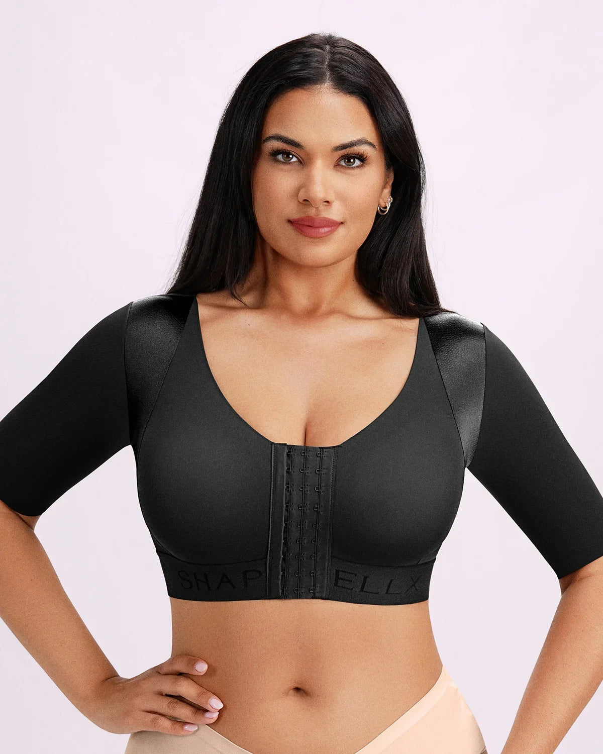 Bare Essentials™ Elbow Sleeve Back Smoothing Top