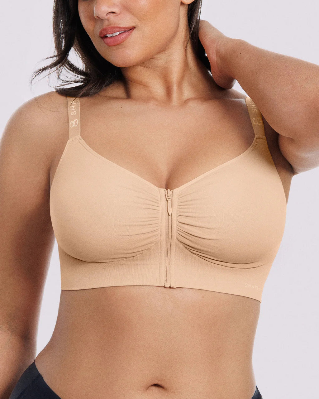 Bare Essentials™ Skin Flow Front-Zipper Wireless Bra