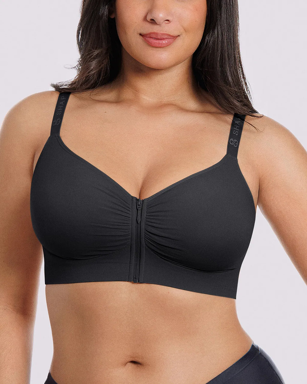 Bare Essentials™ Skin Flow Front-Zipper Wireless Bra