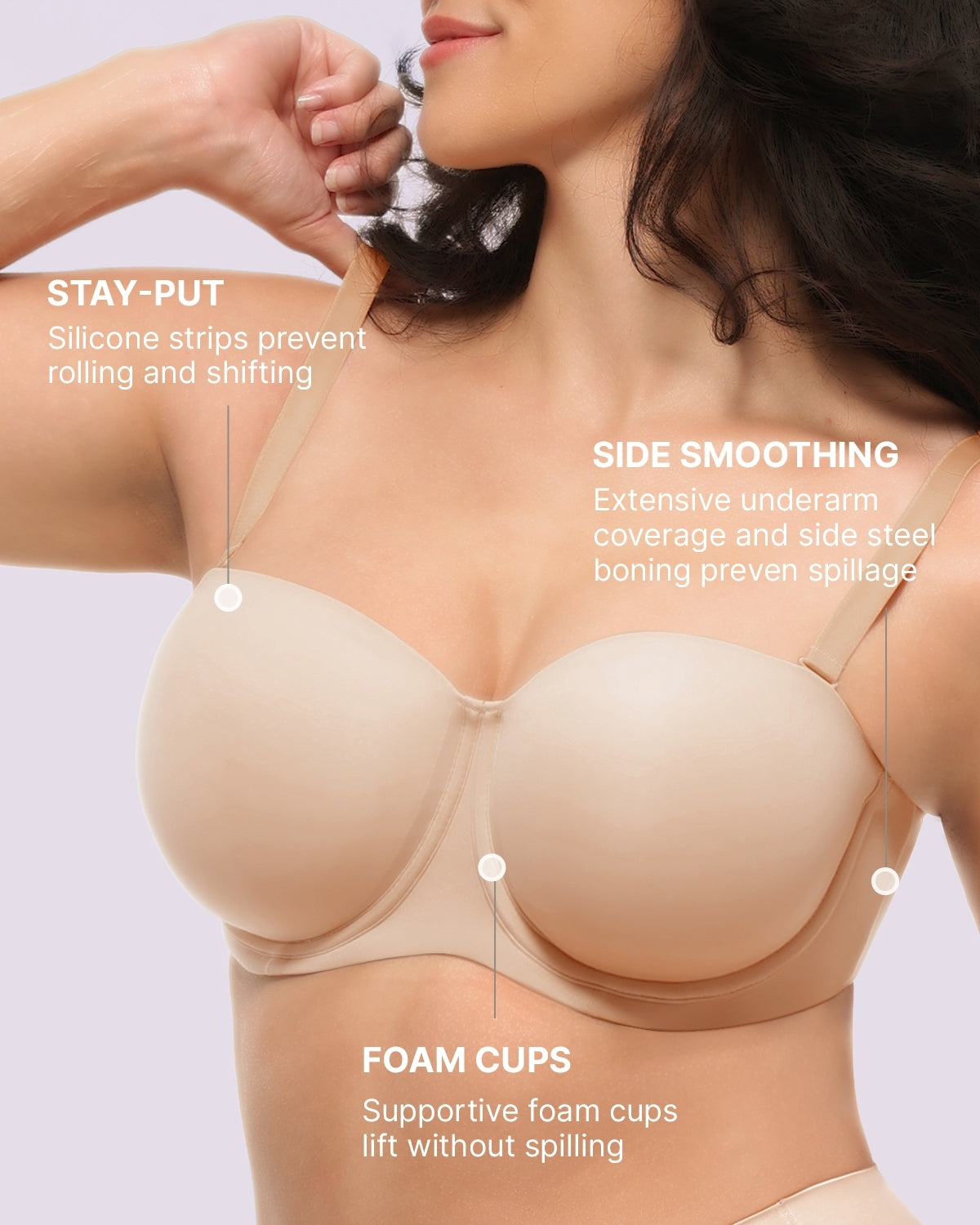 Bare Essentials™ AirSlim® Convertible Strapless Push Up Bra