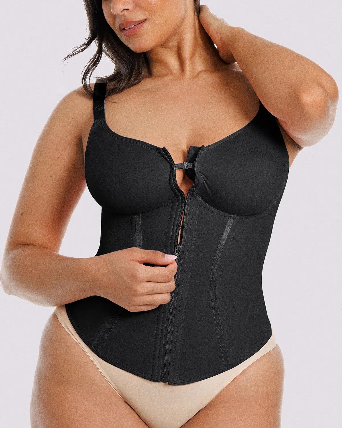 Tummy Control Corset Top + Hip Padded Flare Jeans